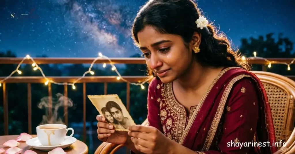 Heart Touching Miss You Shayari in Hindi – Indian woman holding photograph of her lover
